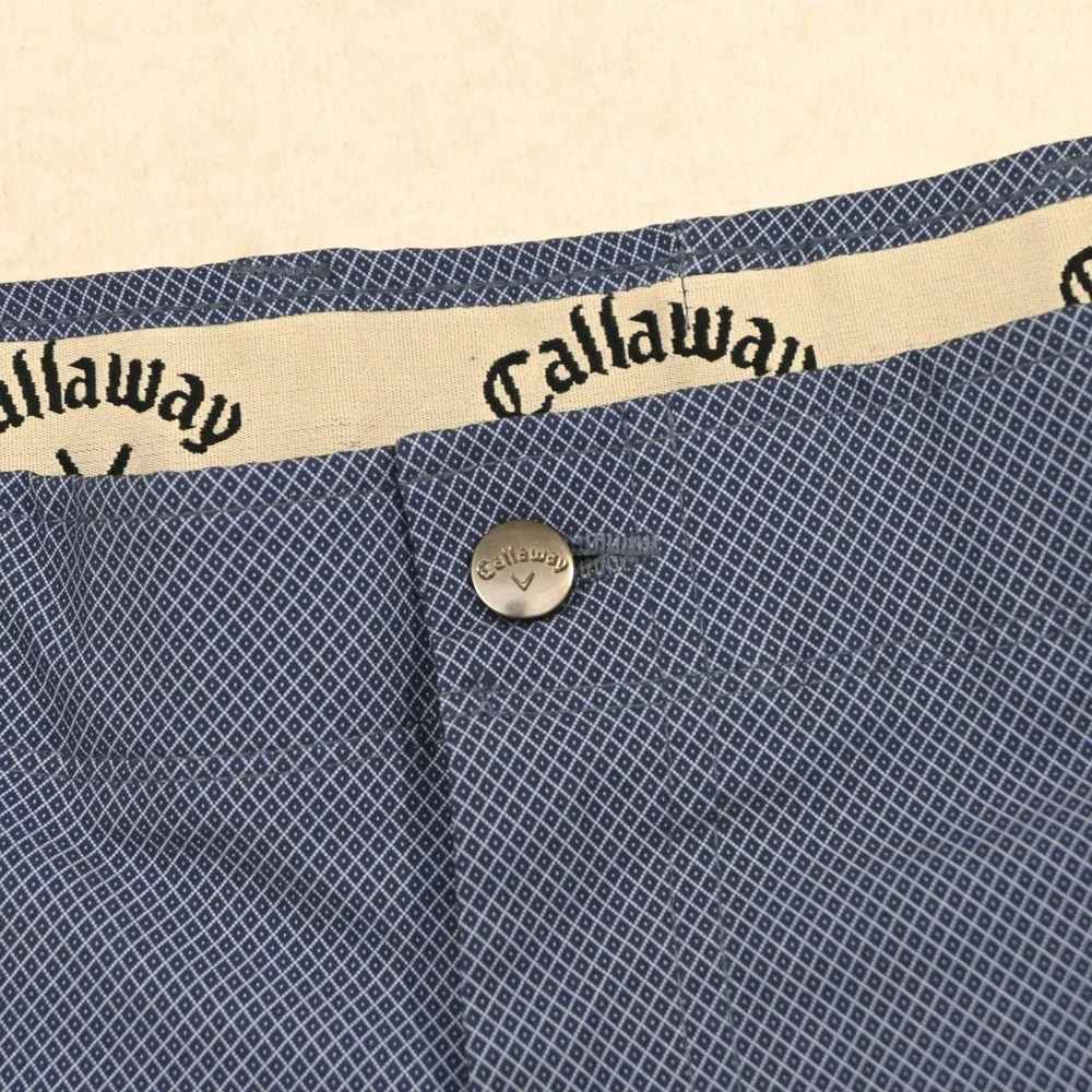 Callaway‎ Golf Shorts Mens 42 Blue Micro Geometric Stretch Active Performance